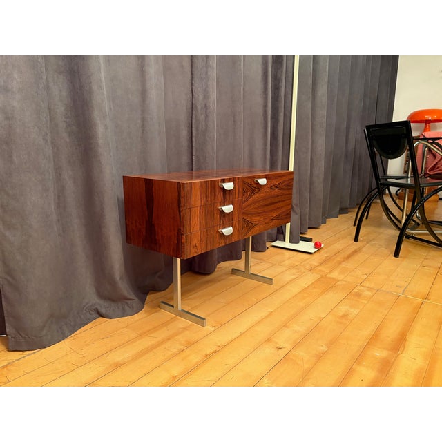Mid-Century Modern Metal & Walnut Cabinet, 1960s For Sale - Image 3 of 17