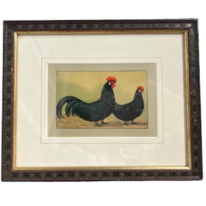 Early 1900s Kramer Poultry Chromolithograph, Framed