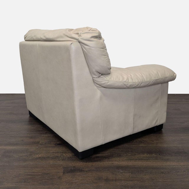 Italsofa Beige Leather Lounge Armchair – Comfortable and Stylish For Sale - Image 4 of 9