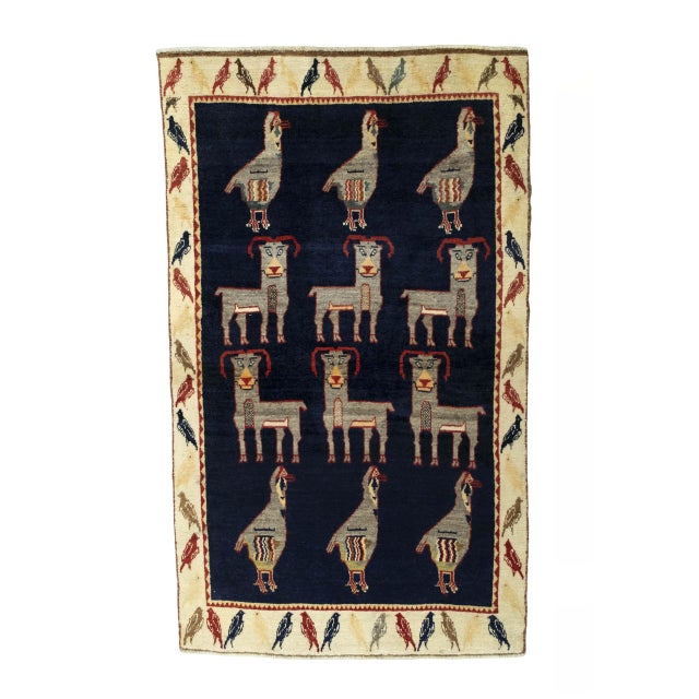 Hand-Knotted Gabbeh Nomadic Rug For Sale - Image 11 of 11
