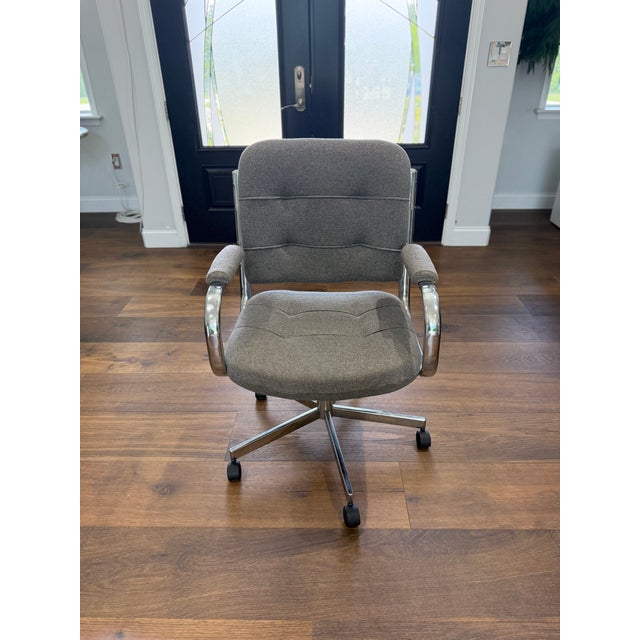 Metal 1970s Canadian Modern Chrome Executive Office Chair For Sale - Image 7 of 7