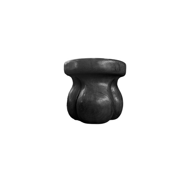 Sculptural Mango Wood Side Table, Burnt Finish Modern Organic For Sale - Image 4 of 6