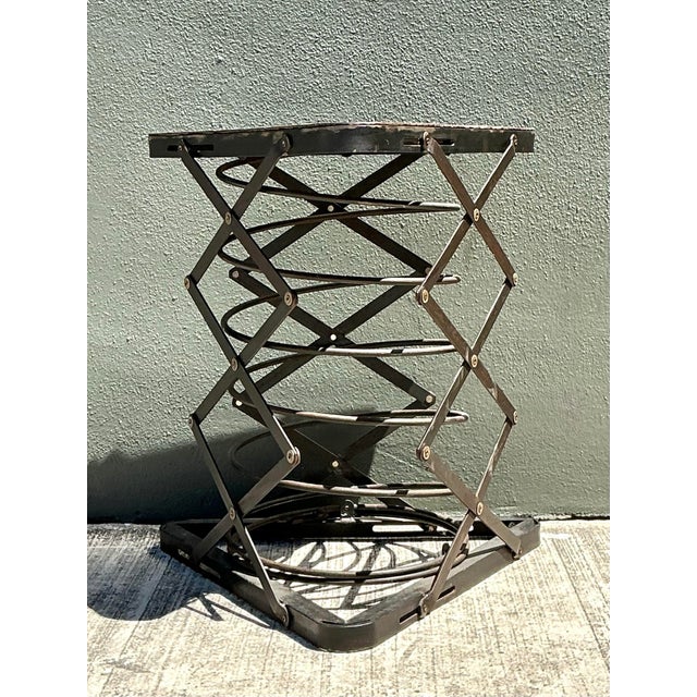 Vintage Industrial Metal and Stone Side Table For Sale - Image 11 of 12