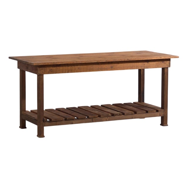 Wood Kitchen Island, 1920s For Sale