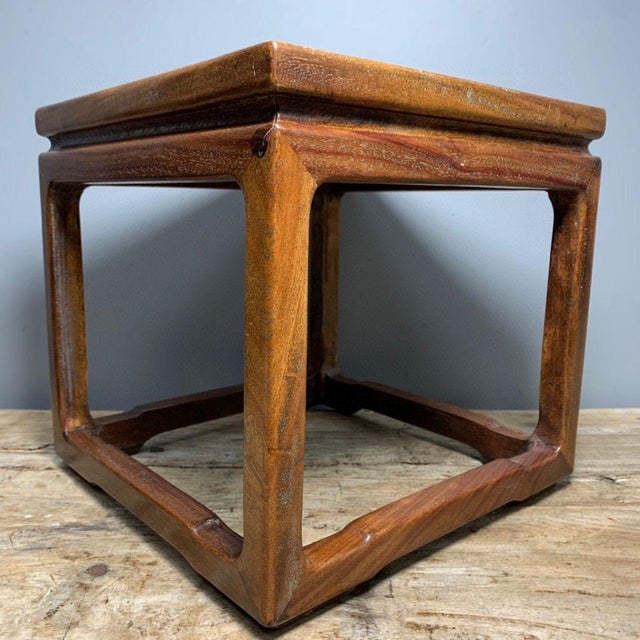 Vintage Chinese Huali Rosewood Plant Stand | Mother-of-Pearl Inlaid Treasure Basin Motif For Sale In Los Angeles - Image 6 of 9