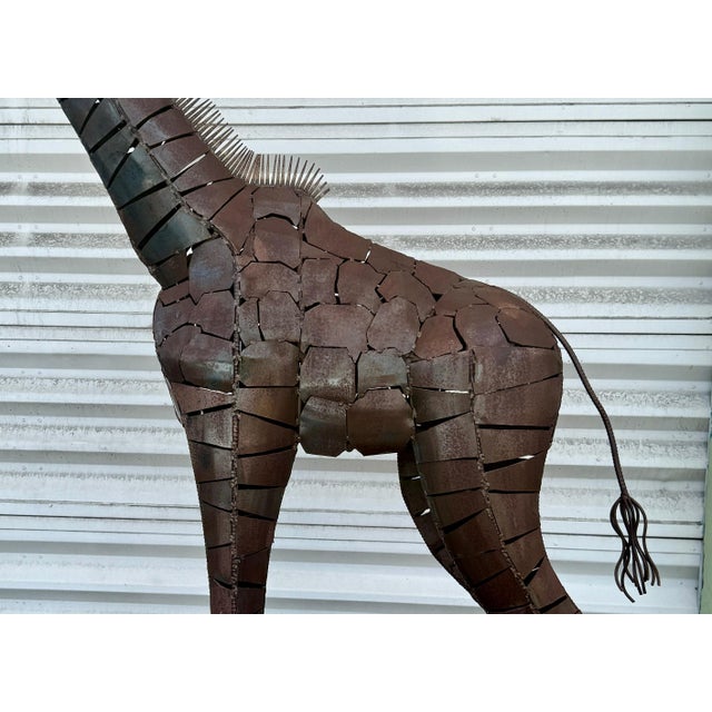 Lifesize Welded Metal Giraffe . Great Garden Decor For Sale - Image 12 of 12