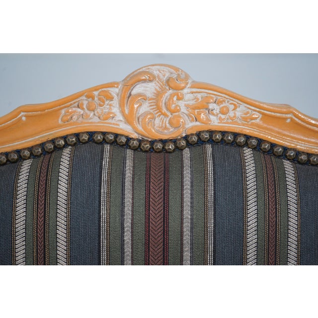 1980s French Louis XV Style Upholstered Open Armchair For Sale - Image 5 of 18
