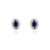 Dainty Blue Sapphire Stud Earrings With Diamond Around in 18k- a Pair For Sale - Image 4 of 10