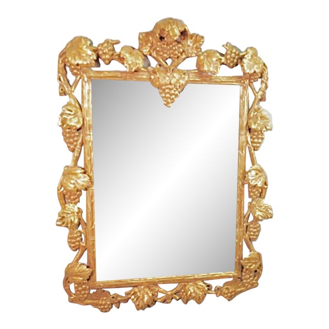 Venetian Style Giltwood Mirror W Grapes & Vines.