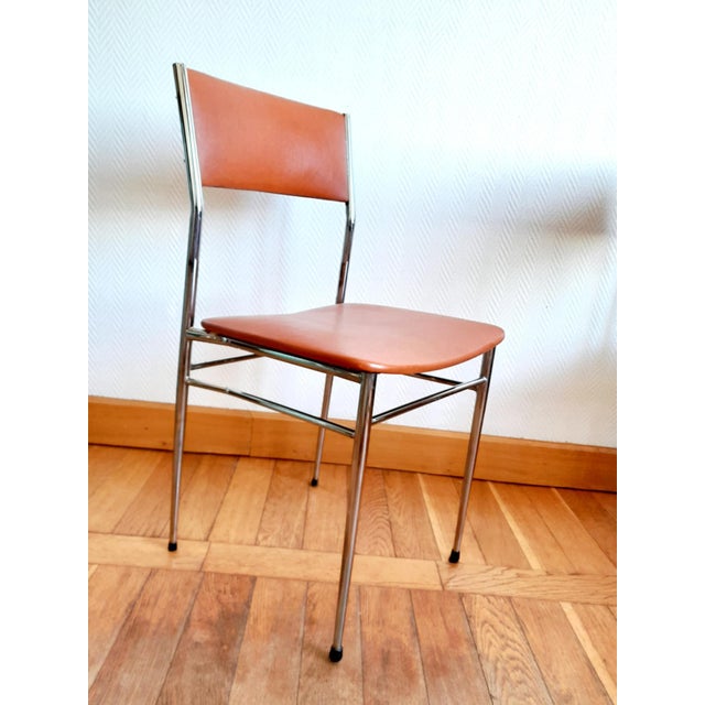 Mid-Century Modern Mid-Century Chairs in Faux Leather and Chrome, 1950, Set of 3 For Sale - Image 3 of 14