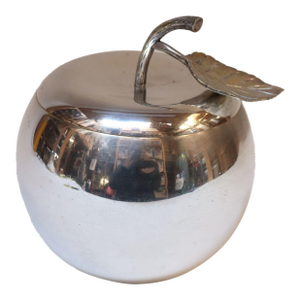 Vintage Italian Modernist Silver-Plated "Apple" Insulated Ice Bucket