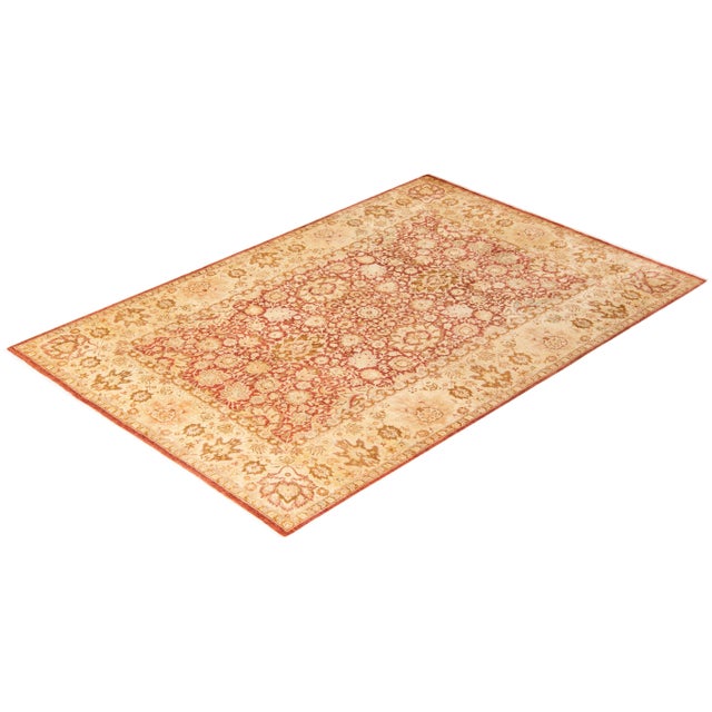 Orange Vintage Moroccan Hand Knotted Wool Area Rug, Orange - 6'1" X 9'1" For Sale - Image 8 of 9