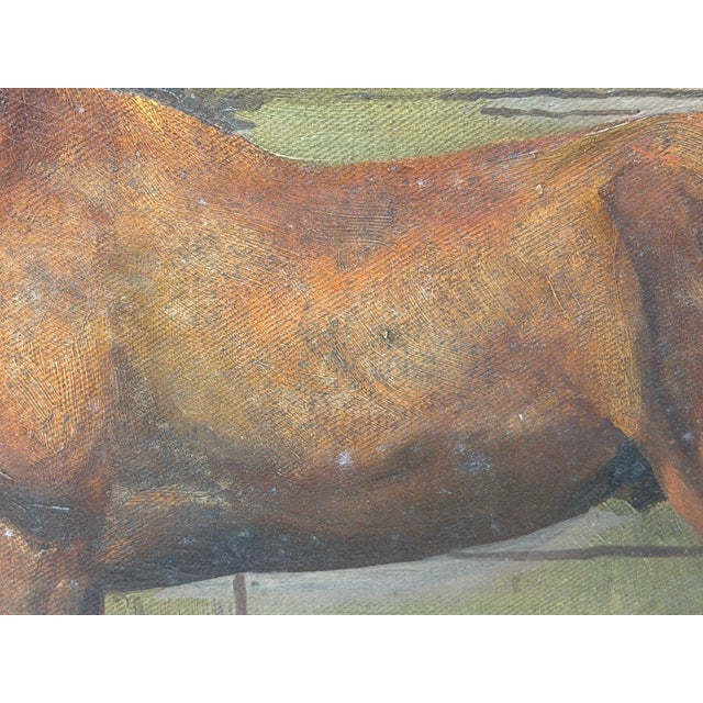 Mid-Century British Equestrian Horse Portrait Attributed to Lionel Ellis, c.1950–60 For Sale - Image 11 of 18