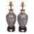 Mid 20th Century Hand Painted Komainu Ceramic Table Lamps - a Pair For Sale