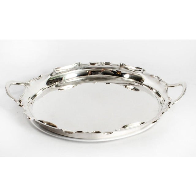 Victorian Silver Plated Tray from Walker & Hall, 1880 For Sale - Image 9 of 10