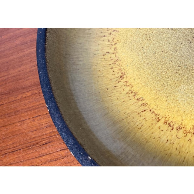 Large Mid-Century Modern Danish Studio Pottery Yellow Bowl from Frank Keramik, 1960s For Sale - Image 12 of 17