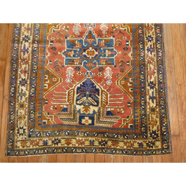 Vintage Zabihi Collection Persian Heriz Scatter Rug - 3'4" x 4'9" For Sale - Image 4 of 5