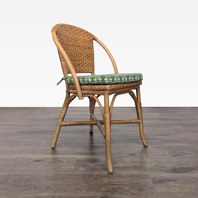 French Pair of Pottery Barn Parisian Woven Dining Chairs For Sale - Image 3 of 13