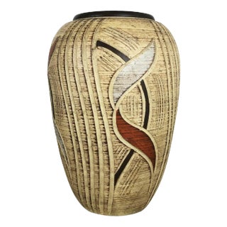 Germany Multi-Color Ceramic Pottery Vase by Franz Schwaderlapp for Sawa Ceramic, 1960s For Sale