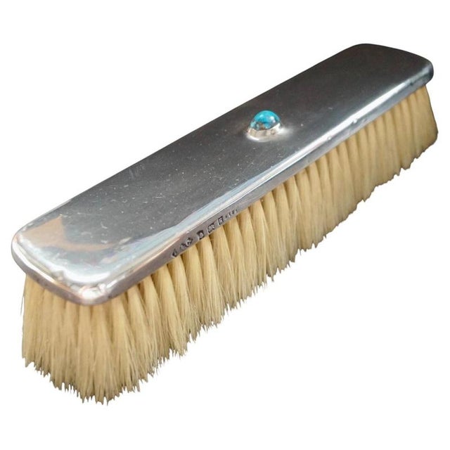 Silver Antique Cymric Silver and Turquoise Clothes Brush from Liberty & Co, 1906 For Sale - Image 8 of 8
