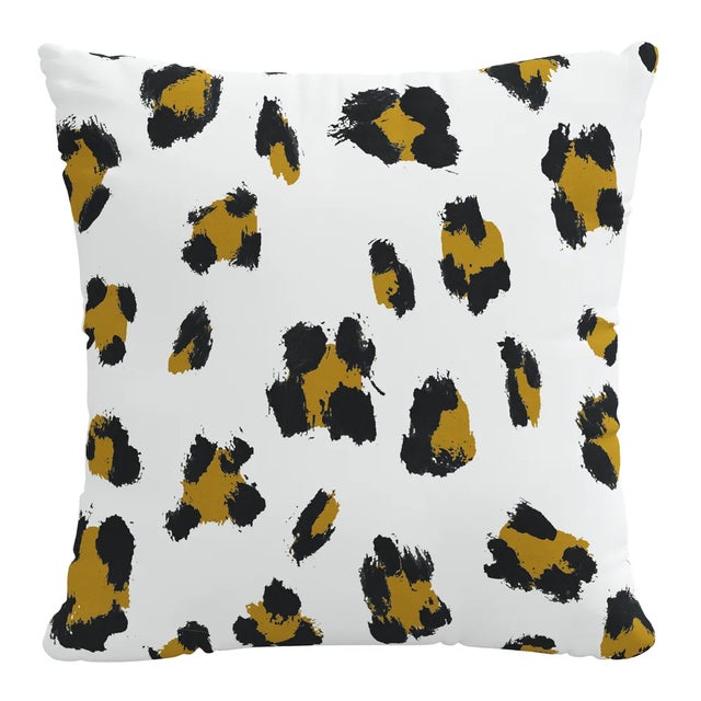 20" Decorative Pillow in Ochre Brush Cheetah For Sale In Chicago - Image 6 of 6