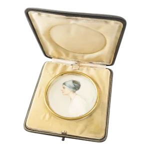 Early 20th Century Fine Miniature Portrait Painting of a Lady by Dorothea Kellner