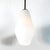 White Mid-Century Modern Frosted Glass & Walnut Pendant Chandelier With Brass Fittings For Sale - Image 8 of 17