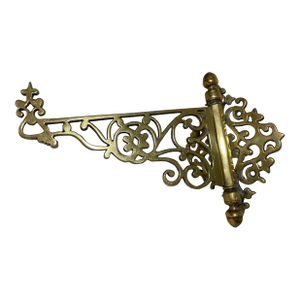 Large Antique 18th Century Handmade Brass Pivoting Wall Mount Hat Coat Rack Hook
