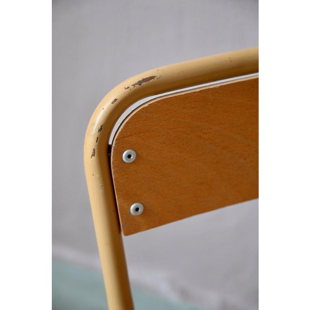 Wood Vintage Beige Tubular Nursery School Chair, 1960s For Sale - Image 7 of 11
