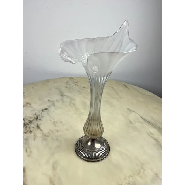 Murano Glass & Silver Vase, Italy, 1960s For Sale - Image 6 of 12