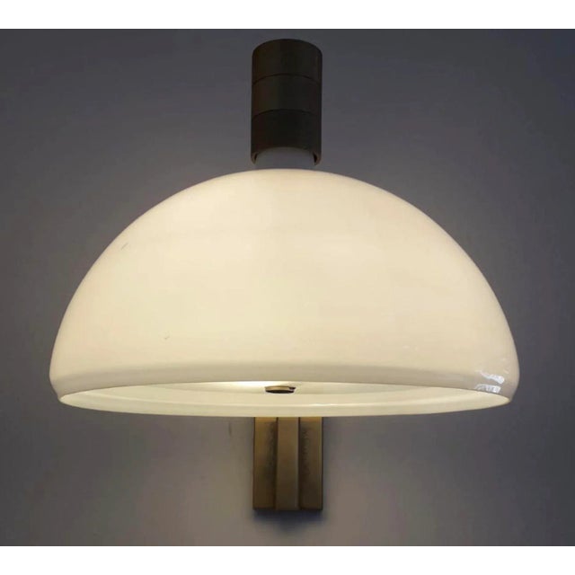 1960s Set of Six Mid-Century Sconces With Opaline White Glass by Sirrah. Italy, 1960's For Sale - Image 5 of 7