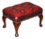 Antique Deep Buttoned Oxblood Leather and Hardwood Ottoman For Sale
