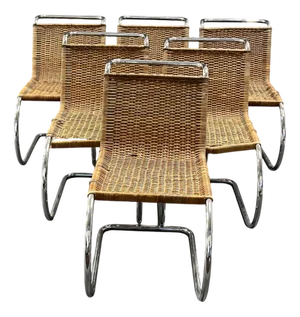 Vintage MR10 Chairs by Mies Van Der Rohe for Knoll, Set of 6