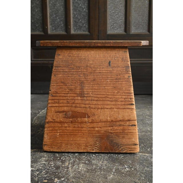 Antique Japanese Wooden Stool / Early 20th Century / Wabi-Sabi Step Stool For Sale - Image 15 of 17