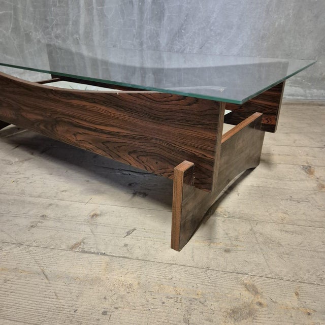 Brown Mid-Century Modern Coffee Table with Ceramic Tile Panel, 1970s For Sale - Image 8 of 10