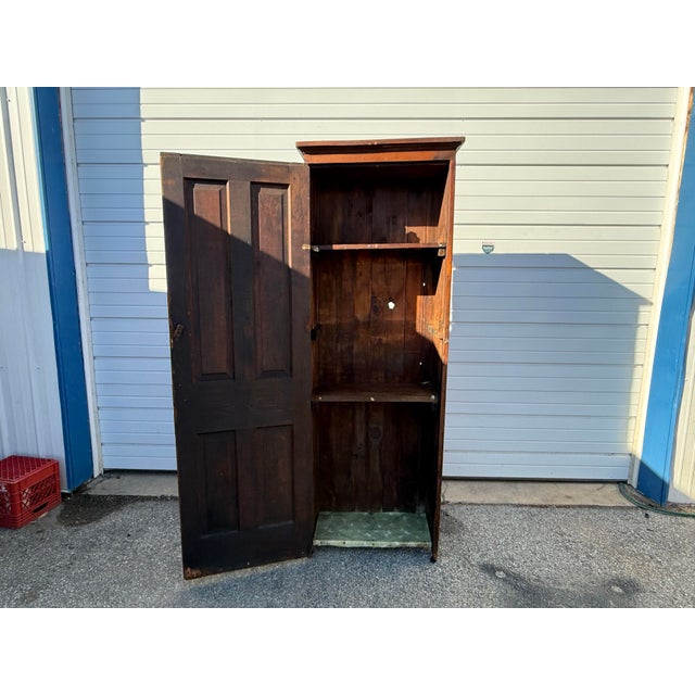 Antique Knotty Pine Country Farm Rustic Cupboard For Sale - Image 11 of 12