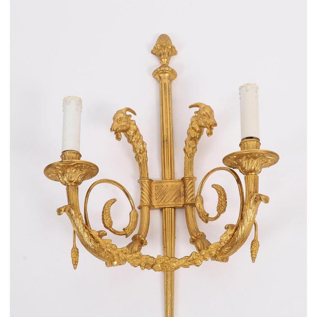 Antique French Neo-Classical Ormolu Wall Lights, 1800s, Set of 2 For Sale - Image 6 of 12