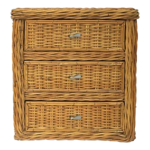 Wicker Nightstand Table or End Table With Draws
