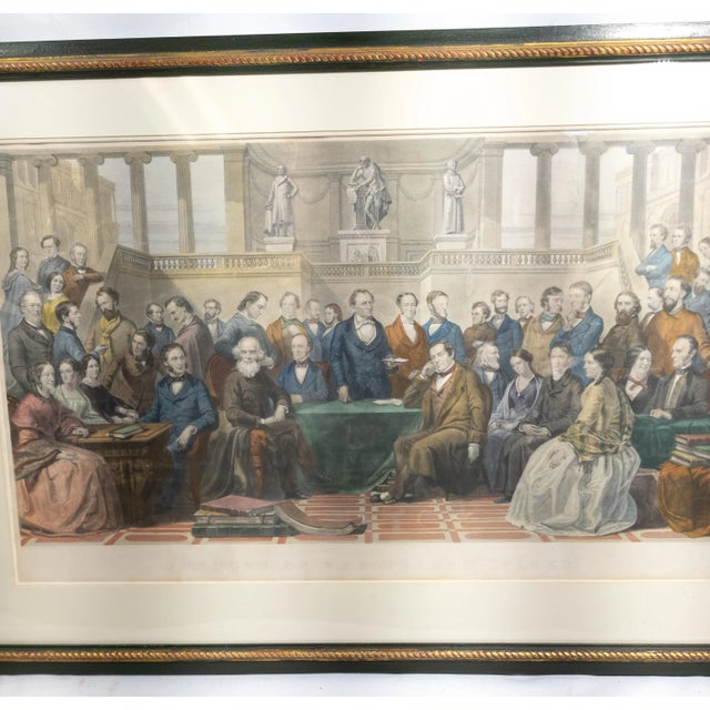 American 19th Century American Hand Colored Lithograph Print of "The Authors of the u.s." After Thomas Hicks For Sale - Image 3 of 13