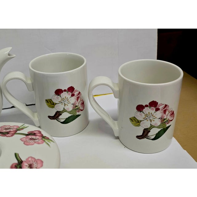 Contemporary Vintage Pomona Portmeirion Coffee/Tea Set Apples & Flowers Pattern For Sale - Image 3 of 10