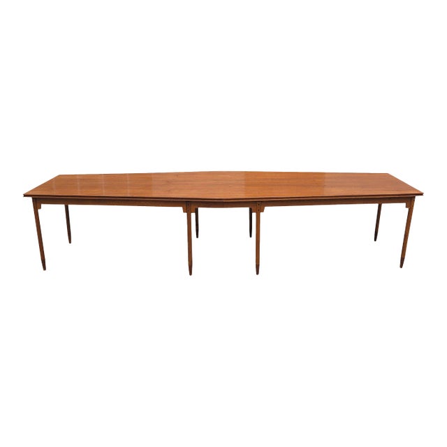 Mid 20th Century Scandinavian Modern Banquet Restored Dining Table For Sale