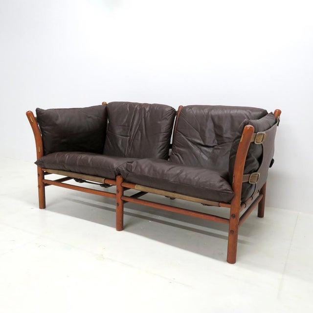 Arne Norell Leather Settee Model ‘Ilona’ by Arne Norell, 1960 For Sale - Image 4 of 11