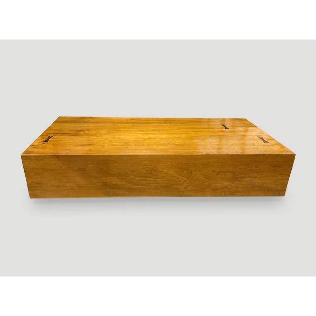 Wood Andrianna Shamaris Modern Teak Wood Coffee Table For Sale - Image 7 of 18