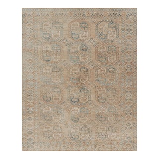 Vintage Ersari Rug With Beige-Brown Geometric Medallions, From Rug & Kilim For Sale