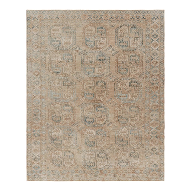 Vintage Ersari Rug With Beige-Brown Geometric Medallions, From Rug & Kilim For Sale