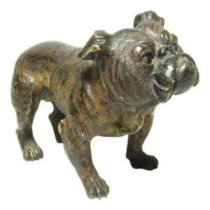 Antique Bronze Bulldog Figurine