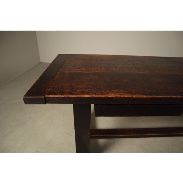 Dark Stained Dining Table by Jean Batenburg for Mi, Belgium, 1969 For Sale - Image 12 of 16