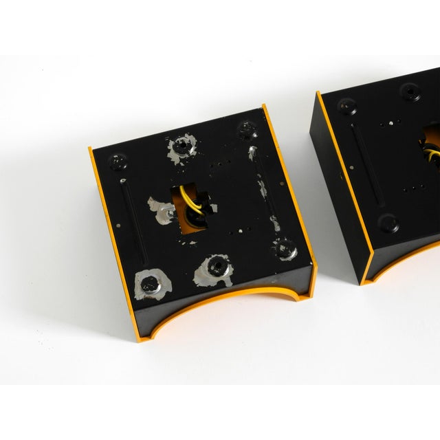 Space Age Metal Wall Lamps in Yellow and Black by Klaus Hempel for Kaiser Leuchten, 1960s, Set of 2 For Sale - Image 14 of 18