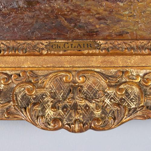 Charles Clair, The Sheepfold, 19th-20th Century, Oil Painting, Framed For Sale - Image 9 of 12