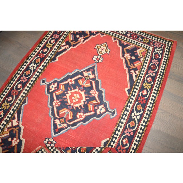 Textile 19th Century Antique Zabihi Collection Senneh Jewel Toned Kilim For Sale - Image 7 of 10